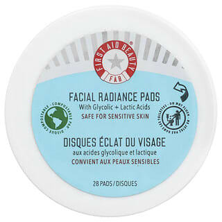 First Aid Beauty, Facial Radiance Pads With Glycolic + Lactic Acids, 28 Pads