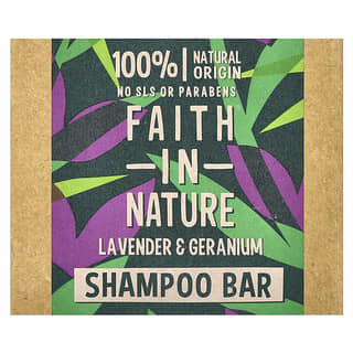 Faith in Nature, Barre de shampooing, Lavande et géranium, 85 g