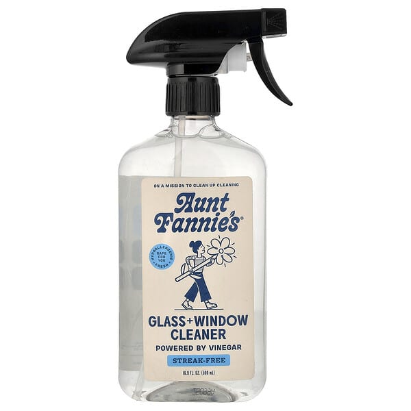 Aunt Fannie's, 玻璃 + 窗戶清潔劑，16.9 液量盎司（500 毫升）