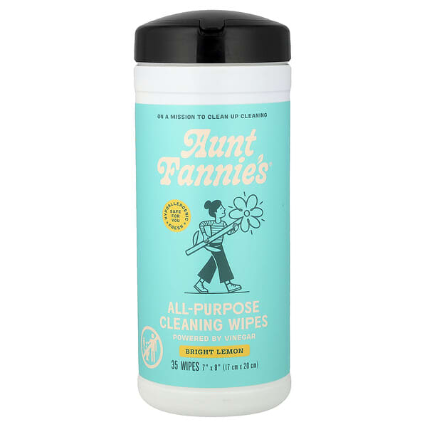 Aunt Fannie's, 다목적 클렌징 티슈, 브라이트 레몬, 35매