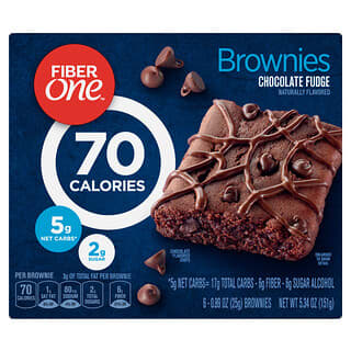 Fiber One, Brownies, Fudge de Chocolate, 6 Barras, 25 g (0,89 oz) Cada