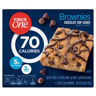 Fiber One, Brownies, Chocolate Chip Cookie, 6 Bars, 0.89 oz (25 g) Each
