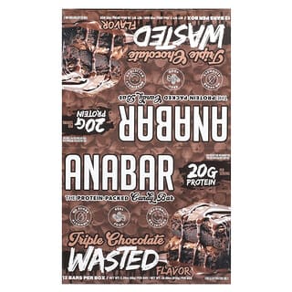 The Anabar‏, חטיף שוקולד ארוז עם חלבון, Triple Chocolate Wasted, 12 חטיפים, 68 גרם (2.39 אונקיות) כל אחד