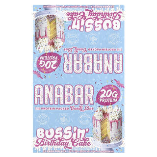 The Anabar, Permen Batangan dengan Protein, Kue Ulang Tahun Bussin, 12 Batangan, Masing-Masing 68 g (2,39 ons)