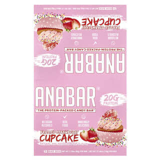 The Anabar, The Protein Candy Bar, Cupcake de fresa glaseada, 12 barritas, 65 g (2,29 oz) cada una