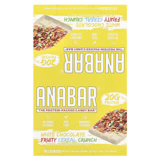 The Anabar, The Protein-Packed Candy Bar, proteinreicher Schokoriegel, fruchtiger Müsli-Crunch mit weißer Schokolade, 12 Riegel, je 65 g (2,29 oz.).