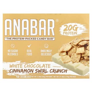 The Anabar, 단백질로 가득한 캔디 바, 화이트 초콜릿 시나몬 스월 크런치, 12개입, 각 65g(2.29oz)