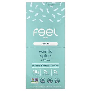 The Feel Bar, Calm, Plant Protein Bars, Vanilla Spice + Kava, 10 Bars, 2 oz (57 g) Each