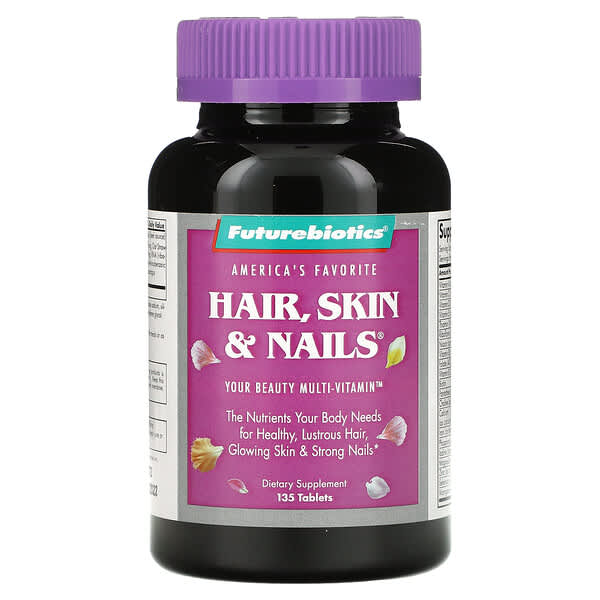 Futurebiotics, Hair, Skin & Nails, средство для поддержания здоровья волос, кожи и ногтей, 135 таблеток