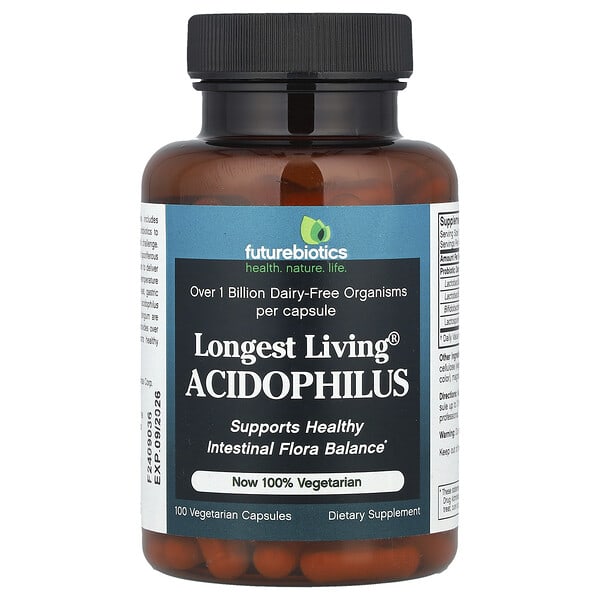 Futurebiotics Longest Living® Acidophilus, 100 Vegetarian Capsules