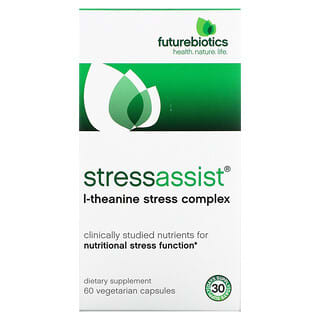 FutureBiotics, Stressassist, комплекс для снятия стресса с L-теанином, 60 вегетарианских капсул
