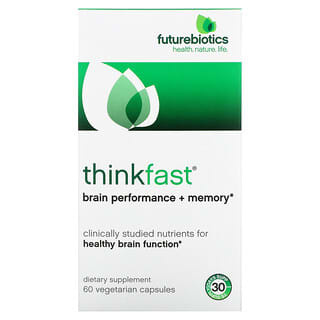 فيوتشربيوتيكس‏, مكمل Thinkfast، تعزيز أداء الدماغ + الذاكرة، 60 كبسولة نباتية