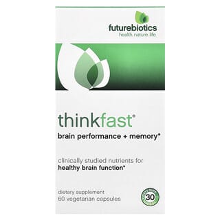 Futurebiotics, ThinkFast®, Cerebro, rendimiento y memoria, 60 cápsulas vegetales