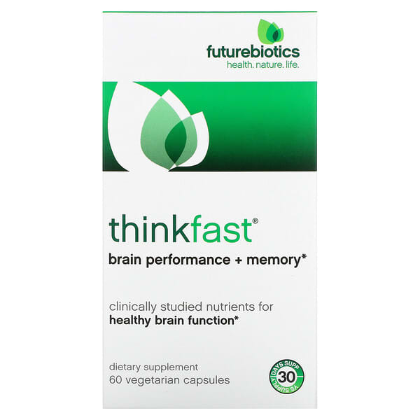 Futurebiotics, ThinkFast, Rendimiento cerebral y memoria, 60 cápsulas vegetales