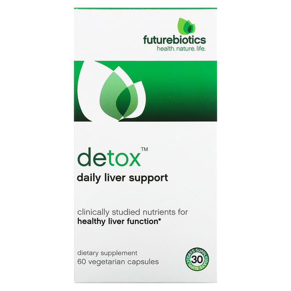 Futurebiotics‏, Detox, תמיכה יומיומית בכבד, 60 כמוסות צמחוניות
