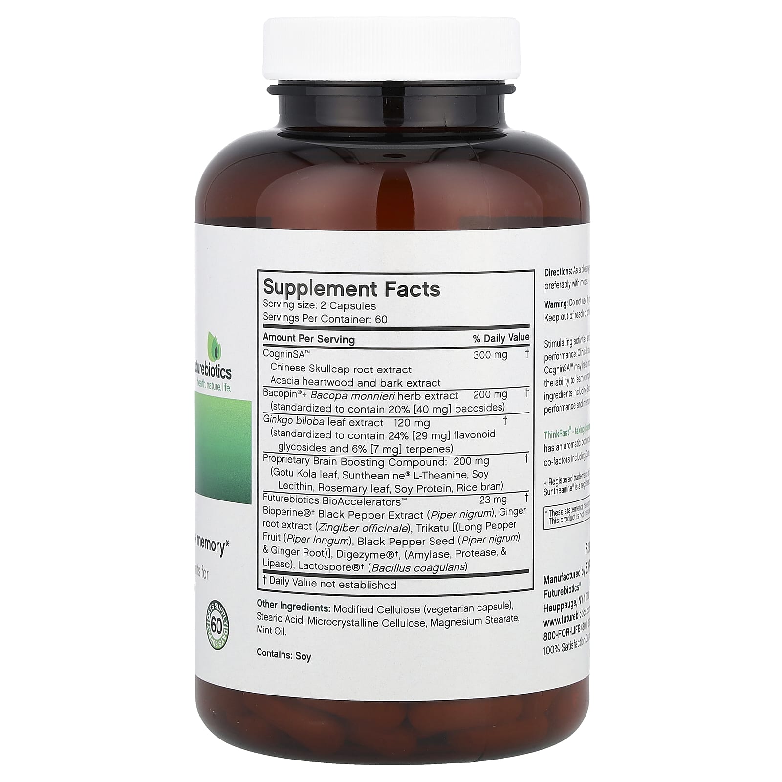 Futurebiotics, Thinkfast®, Brain Performance + Memory, 120 Vegetarian Capsules