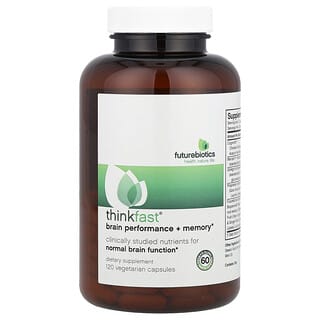 Futurebiotics, Thinkfast, Desempenho do Cérebro + Memória, 120 Cápsulas Vegetarianas