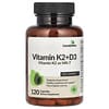 Vitamin K2 + D3 with Vitamin K2 as MK-7, 120 Capsules