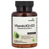 Vitamina K2 + D3 com Vitamina K2 como MK-7, 120 Cápsulas