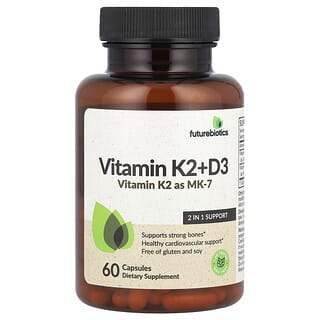 Futurebiotics, Vitaminas K2 y D3, 60 cápsulas