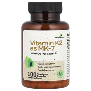 Futurebiotics, вітамін К2 у вигляді МК-7, 100 мкг, 100 вегетаріанських капсул