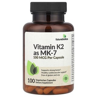 Futurebiotics, Vitamina K2 como MK-7, 100 mcg, 100 Cápsulas Vegetarianas