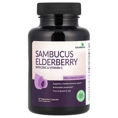 Futurebiotics, Elderberry, with Zinc and Vitamin C, 60 Vegetarian Capsules