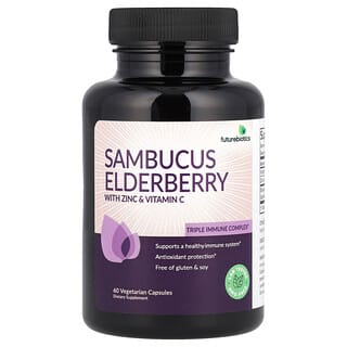 Futurebiotics, Sambucus Elderberry with Zinc & Vitamin C, 60 Vegetarian Capsules