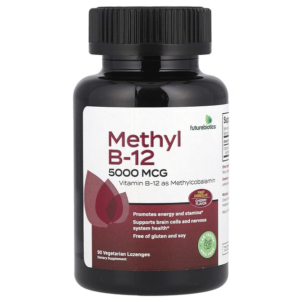 Futurebiotics, Metyl B-12, körsbär, 5 000 mcg, 90 vegetariska sugtabletter