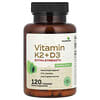 Vitamina K2 + D3, Concentración extra, 120 cápsulas