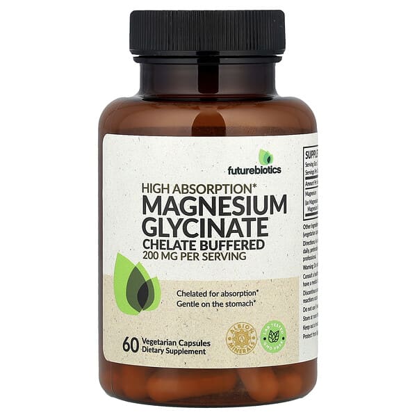 Futurebiotics Magnesium Glycinate, 60 Vegetarian Capsules (100 mg per Capsule)