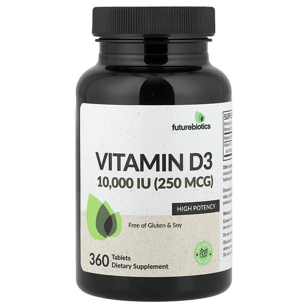 Vitamin D3, 250 mcg (10000 IU), 360 Tablets