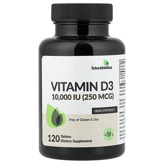 Futurebiotics, 비타민D3, 250mcg(10,000IU), 120정