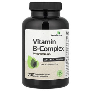 Futurebiotics, Complex de vitamina B cu vitamina C, 200 de capsule vegetale