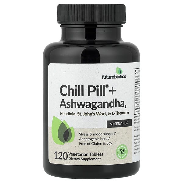 Futurebiotics, Chill Pill® + 아슈와간다, 베지 정제 120정