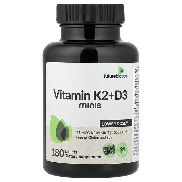 Futurebiotics, Vitamin K2 + D3 Minis, 180 Tablets