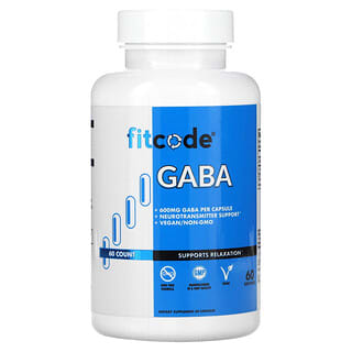 fitcode, GABA（ギャバ）、600mg、60粒