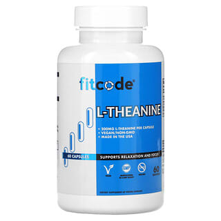 fitcode, L-Theanine, L-Theanin, 200 mg, 60 pflanzliche Kapseln