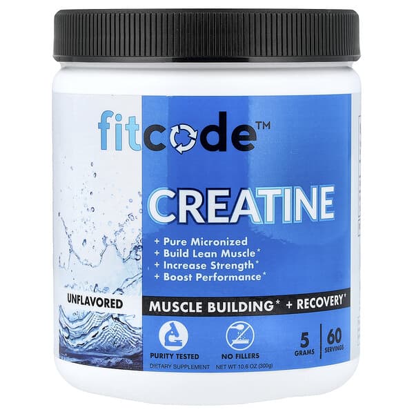fitcode Creatine, Unflavored, 10.6 oz (300 g)