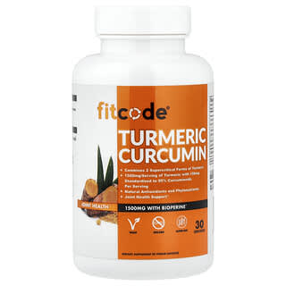 fitcode, Curcumina de cúrcuma, 90 cápsulas vegetales