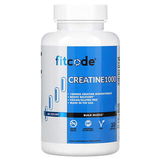 FITCODE, Creatine1000，500 毫克，60 粒素食膠囊
