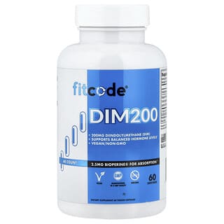 fitcode, DIM200, Diindolylmethane (DIM), 200 mg, 60 Veggie Capsules