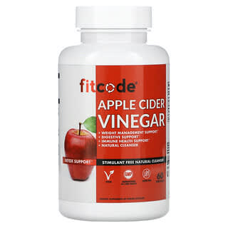 fitcode, Vinaigre de cidre de pomme, 60 capsules végétariennes