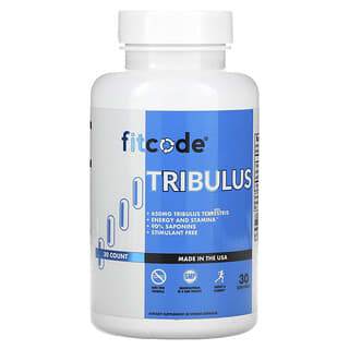 fitcode, Tribulus, 650 mg, 30 Cápsulas Vegetais