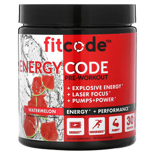 fitcode, Energy Code, Preentrenamiento, Sandía`` 279 g (9,8 oz)