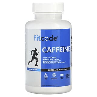 fitcode, カフェイン、200mg、タブレット100粒