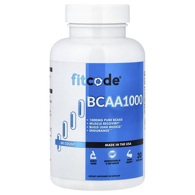 fitcode, BCAA 1000, 60 capsules