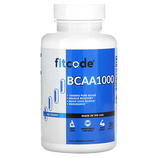 fitcode, BCAA 1000, 1000 mg, 60 pièces (500 mg par capsule)