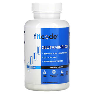 fitcode, Glutamine1000, Glutamin1000, 1.000 mg, 60 Kapseln (500 mg pro Kapsel)