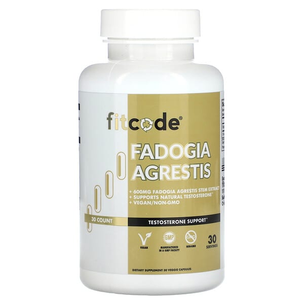 fitcode Fadogia Agrestis, 600 mg, 30 Count